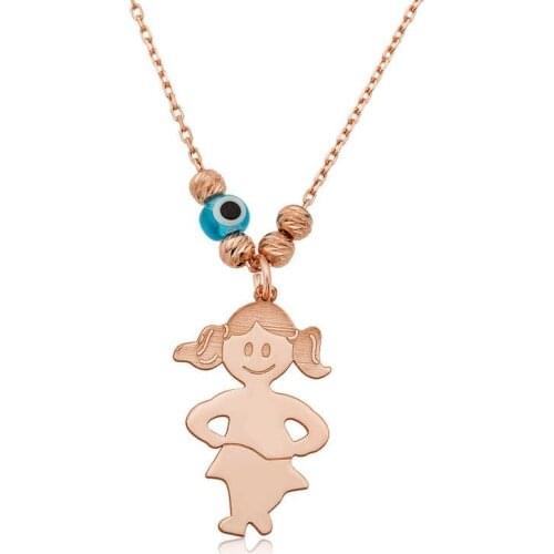 Silver Girl Boy Lady Necklace