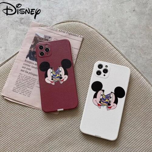 DISNEY 2021 Mickey Minnie Silicone Case for iPhone 11 Pro Xs Max iPhone 12 Pro 7 8 Plus Official Liquid Silicon 360 Full Cover