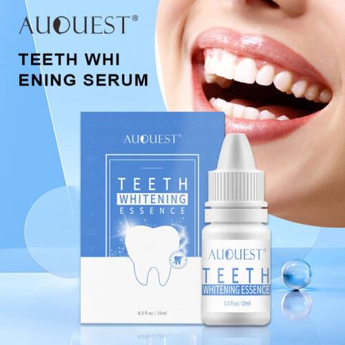 AuQuest Teeth Whitening Serum Powder Clean Oral Hygiene Teeth Whitener Remove Stains Teeth Bleaching Essence Teeth Care