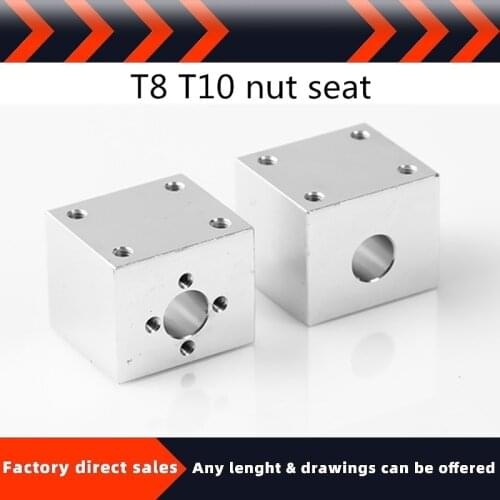 1PC 3D printer T-shaped screwT6/8/10/12 nut conversion seat square conversion block electroplating silver conversion nut seat