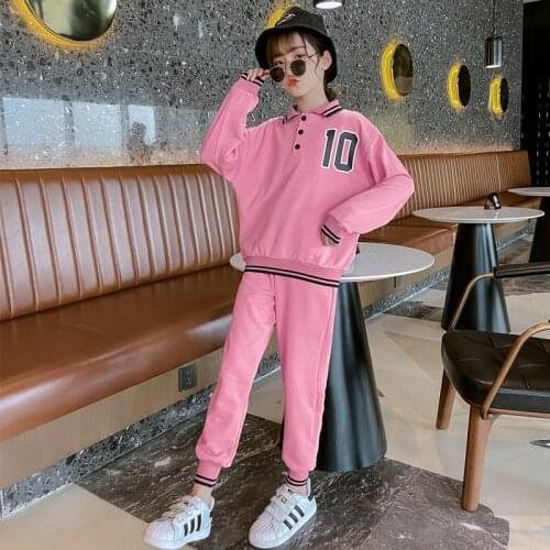 Teen Girls Knitted Clothing Sets 2021 Spring Autumn Tops Pants Two Pieces School Costume Tracksuit Kids Clothes Suit 6 8 10 12Y