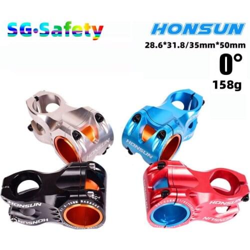HONSUN Bicycle Stem 31.8mm/35mm*50MM Mountain Bike CNC Ultra Light Handlebar Stem XC AM MTB Steering Wheel Accessories 158g