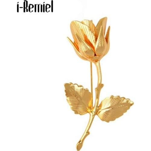 Vintage Flower Brooches Copper Antique Rose Suit Lapel Pin Accessories Prince Princess Wedding Luxury Jewelry for Lovers Gifts