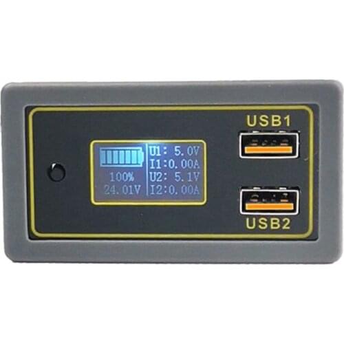 Digital Display Voltmeter Battery Capacity Voltage Meter Tester Dual USB for DC 12V Car Motorcycles Vehicles