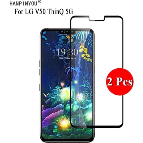 2 Pcs/Lot For LG V50 ThinQ 5G 6.4" Full Cover Screen Protector Tempered Glass Protective Film + Clean Tools