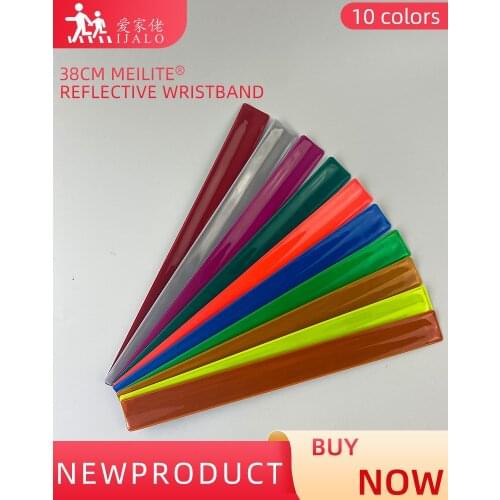 38CM Meilite 500 candle lights Reflective Wristband slap band bracelet slap wrap for running bicycle riding safety visibility