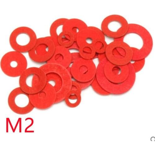 1000pcs M2*4 M2*5 M2*6 Red Steel Paper Fiber Insulating Flat Washer Insulation Plain Gasket Ring Meson
