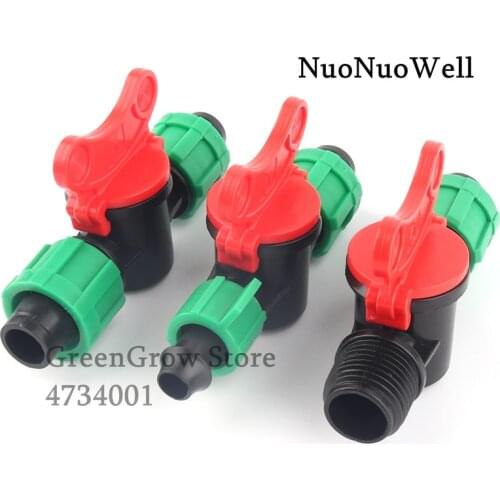 2pcs/lot Φ16mm Drip Tape Valve Irrigation System Fittings Garden Farm Irrigation Water Tape Connectors Hose Valve Lock Joint