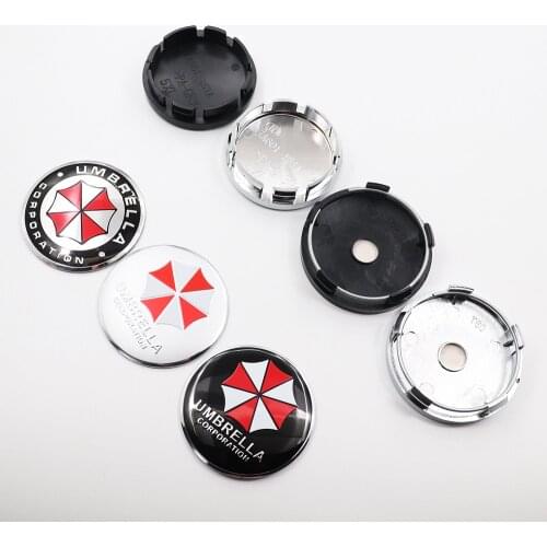 4pcs 56mm or 60mm UMBRELLA CORPOR Car Logo Wheel Center Cap Rim Badge Covers Decal Auto Refit Creative Decoration Emblem Sticker