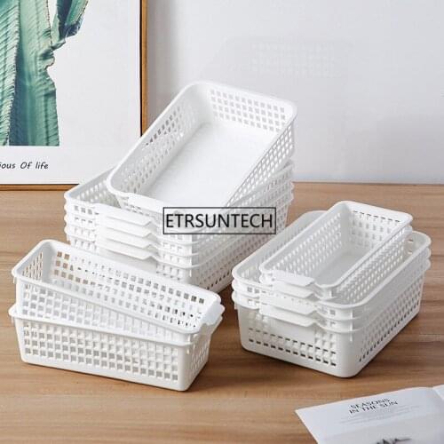 50pcs Plastic Storage Basket Home Stroage Snack Basket Cosmetics Bathroom Kitchen Sundries Organizer For Holder Basket