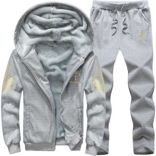 Plus Size7XL, 8XL,9XL Tracksuit Men Casual Hooded Warm Sweatshirt Male Winter Thick Inner Fleece 2pcs Suits Jacket+Pant Men