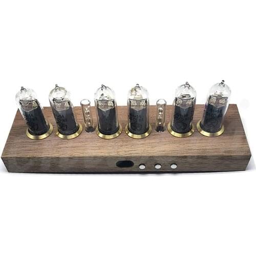 IN14 glow tube electronic tube clock boyfriend girlfriend exquisite Walnut, beech wood Classical IN-14 DIY