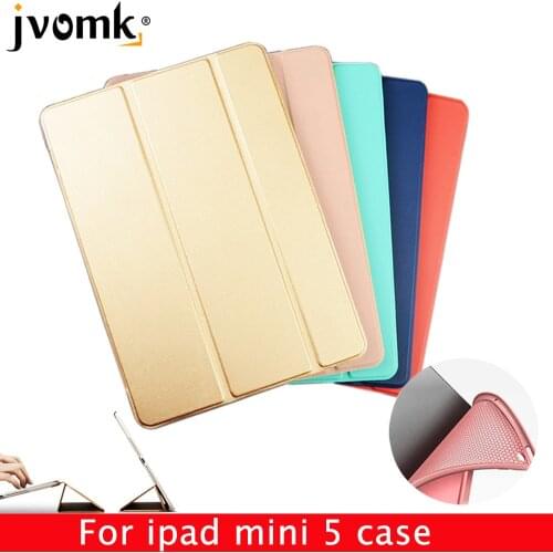 Case for iPad Mini 5 7.9 inch Case PU Leather Silicone Soft Back Trifold Stand Sleep Smart Cover for iPad Mini 5 2019 Case