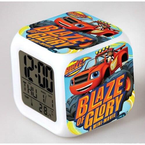 Digital Alarm Clock Kids Toys Wake Up Light Led Clock Blaze LED Alarm Clock Cartoon Reloj Despertador Table Reveil Desk Wekker