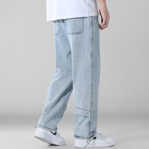 Mens Jeans Fashion Loose Straight New Casual Wide Leg Pants Cowboy Mans Streetwear Hip Hop Trousers Spring Summer jeans