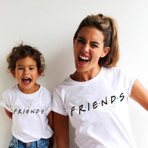 Mom Dad Printed T-shirt Mother and Daughter Matching Casual Family Wear Childrens T-Shirt Matching Family Wear