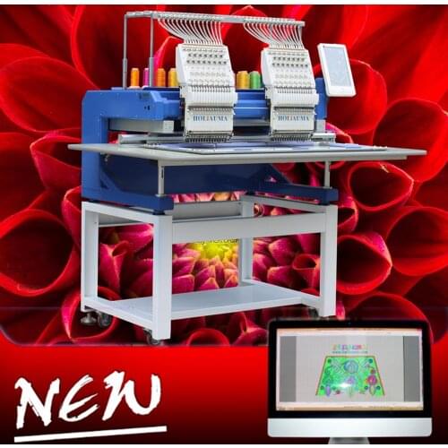 China 10 years service ! High speed two head embroidery machine with 2 head 15needles happy type computer embroidery machine