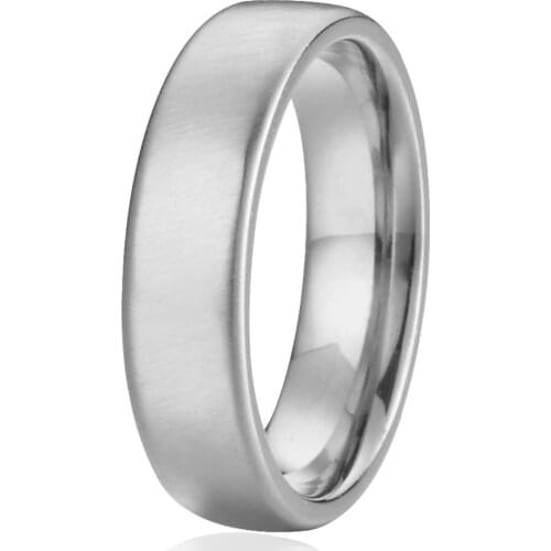 Classic handmade custom 6mm brushed never fade simple plain titanium ring for men wedding band anniversary gift