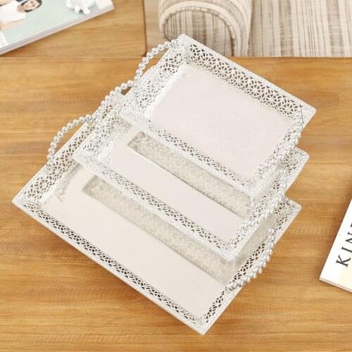 European Style Tray Fruit Tray Hotel Household Items KTV Gifts Silver Alloy Crafts Furniture Decoration