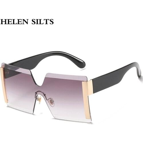 Fashion One Piece Square Sunglasses Women Brand designer New Oversized Rimless Sun glasses Men Eyewear UV400 Shades H109
