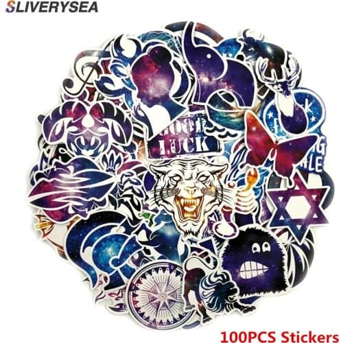Car Stickers Laptop Decals Starry Sky Sticker Motorcycle Bicycle Luggage Helmet Graffiti Patches Skateboard Stickers 100Pcs/Set