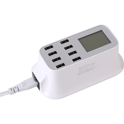 8 port USB Desktop Charger 5V/8A Multi Smart Fast Charging Dock Station With LCD Display For Iphone Samsung Ipad Tablet