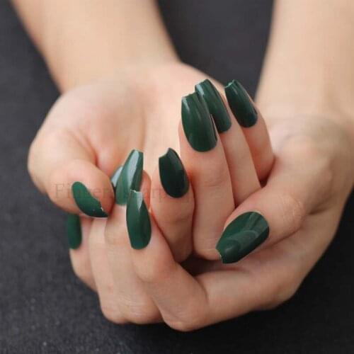 Latest color 24pcs candy color coffin shape nails, popular sales of the king, sexy must light purple G622