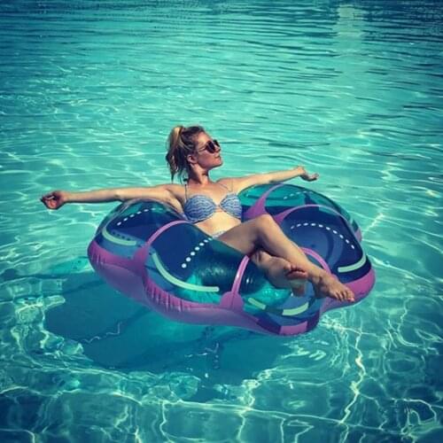 Newest 125CM Inflatable Gaint Crystal Jellyfish Swimming Ring Creative Design Women Swim Tube Beach Summer Water Party Pool Toys