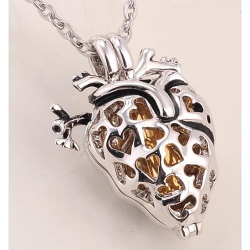 Urn Heart Necklace Cremation Organ Pendant Jewelry Making Supplies Charms Dangles