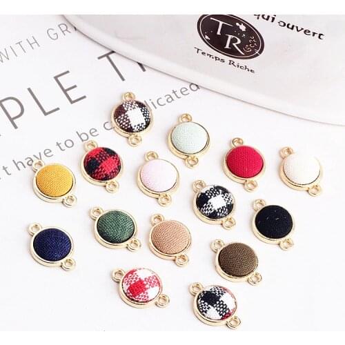 New design 50pcs/lot color diy handmade circular alloy polyester material necklace/hair/earring jewelry accessory