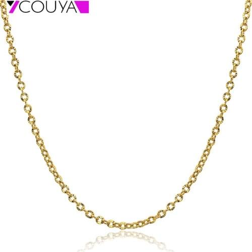 Classic Delicate Round Wave Shiny Stainless Steel Chain Necklace Choker For Women Gold Color Ladies Necklace Jewelry Wholesale