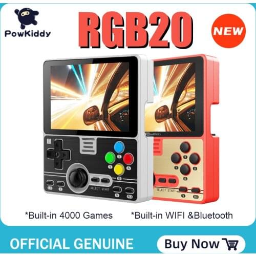 Powkiddy RGB20 Handheld Game Console Built-in 4000 Games Portable Game Player 3.5-inch IPS Screen RK3326 3000mAh Battery 2021