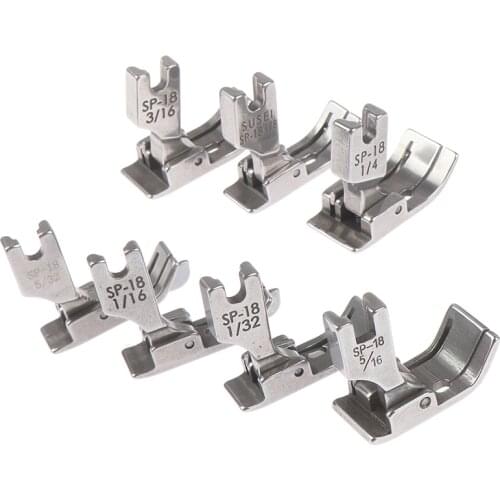 1PC 1/4 1/8 3/8 1/16 3/16 5/16 1/32 Metal Presser Foot SP-18 Industrial Sewing Machine Flat Car Moving Edge Single Needle Flat