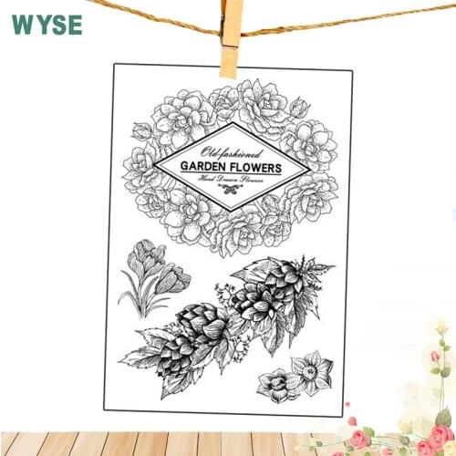 WYSE Flower Leaves Clear Silicone Stamps Transparent Stamp Seal for DIY Scrapbooking Paper Card Craft Decorative Supplies