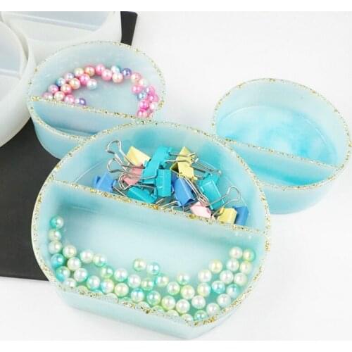 DIY Cute Animal Decor Storage Box Plate Glossy Silicone Mold Jewelry Fillings Pendant Accessory Handmade Epoxy Resin Mould Craft