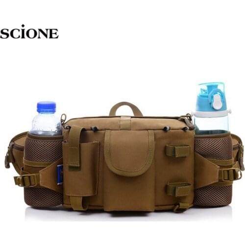 Multifunctional Tactical Camouflage Waist Packs Waterproof Nylon Sports Belt Bags Phone Coin Purse Water Cups Mini Pouch XA210YL