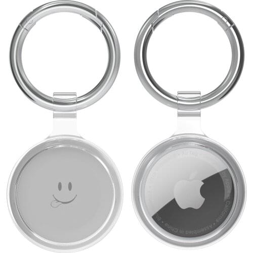 For AirTag Protective Case Portable Clear TPU Cases with Keychain Ring Designed Cover for Apple AirTags Tracker Holder