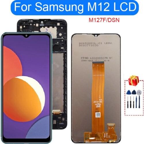 6.5" For Samsung Galaxy M12 LCD Display Touch Screen With Frame For Samsung M127F/DSN Digitizer Display Assembly Replacement