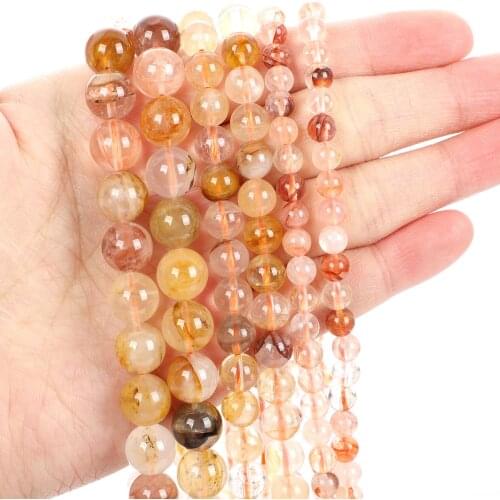 1Strand/Lot 6/8/10mm Natural Stone Red Glue Flower Crystal Round Beads Loose Spacer Bead For Jewelry Making DIY Accessories