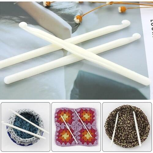 1Pcs 3/4/5/6/7/8/9/10mm Pure White Plastic Handle Crochet Hook Knitting Needles Thick Head Tools DIY Crafts Sewing Accessories