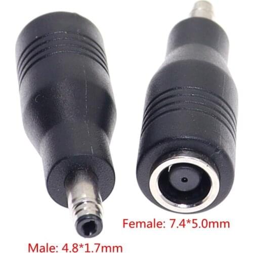 1Pcs DC Power Adapter Plug Connector Laptop Charger Converter 7.4*5.0mm Female to 4.8*1.7mm Male Jack for hp