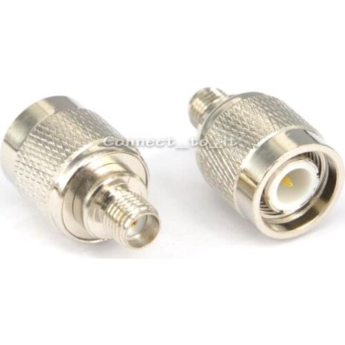 2 Pieces TNC Male To SMA Female Coaxial Cable Converter RF Straight Coaxial Cable Connector