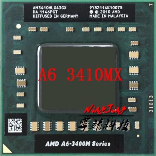 AMD A6-Series A6-3410MX A6 3410MX 1.6 GHz Quad-Core Quad-Thread CPU Processor AM3410HLX43GX Socket FS1