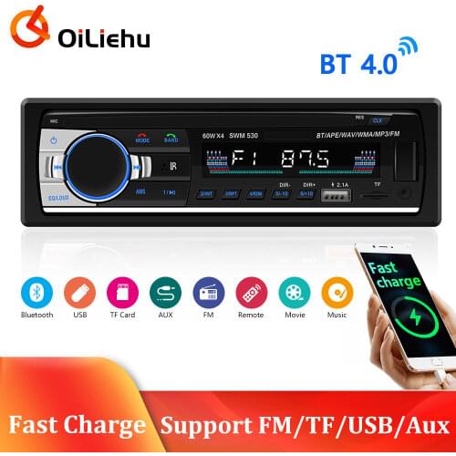 OiLiehu JSD-520 Autoradio 1 Din Car Radio MP3 Audio Player USB/SD Stereo Receiver In-dash Radio With AUX Input For Universal