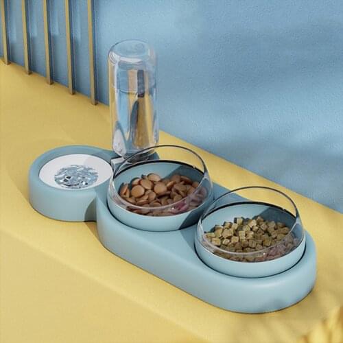 Automatic Cat Bowl Water Dispenser Water Storage Pet Dog Cat Food Bowl Food Container with Waterer Pet Waterer Feeder