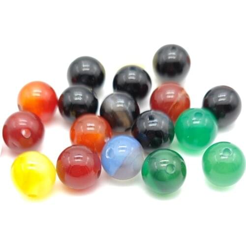 Natural Stone Colorful Agates Beads Round Loose Spacer Beads for Jewelry Making Bracelet Necklace Accessories 8mm