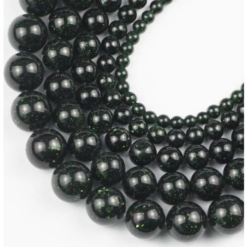 Natural Green Sand Stone Round charm Loose Spacer beads for Jewelry bracelet necklace making DIY accessories 4/6/8/10/12MM Natur