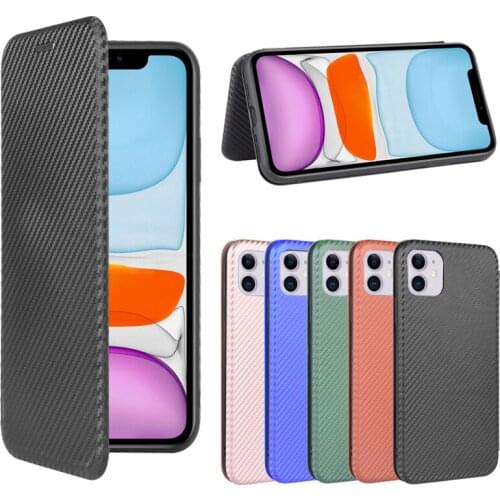 Luxury Fiber Flip Phone Case For iPhone 12 Pro Max 11 Pro Xs X XR 7 8 Business Protective Sleeve Wallet Cover With Card Slot