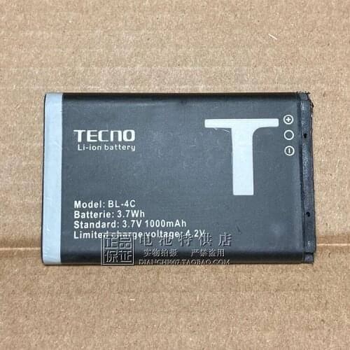 For TEcno battery BL-4C cell phone battery 3.7WH 3.7V 1000mAh cell phone panel