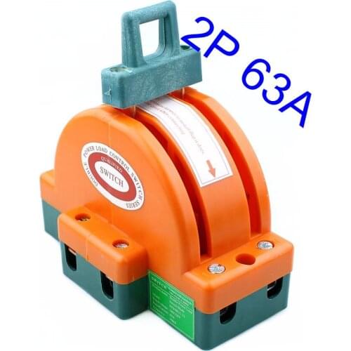 Dual Power Switch 2P 63A Dual-throw Shunt-in Brake Two-way Brake Knife 220V Household